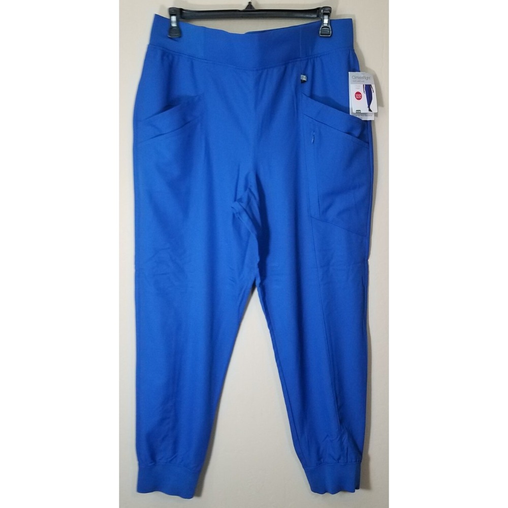 ClimateRight by Cuddl Duds‎ Jogger Scrub Pants Women size XL Blue Stretch NEW